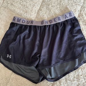 Shiny purple shorts